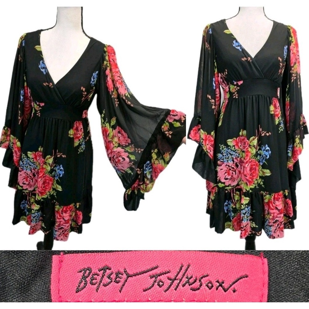 Vtg Y2k Betsey Johnson Bambi Babydoll Dress Sz 4 Boho Whimsigoth Fairy 3142
